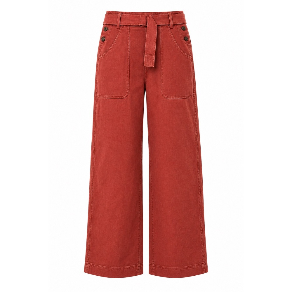 We The Free Free People Brick Red Wide Leg Sailor Pants 30 High Rise Cotton Belt
